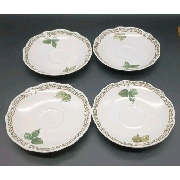 Noritake Primachina Royal Orchard 9416 Tea Coffee Saucers Set of 4 - Picture 1 of 4